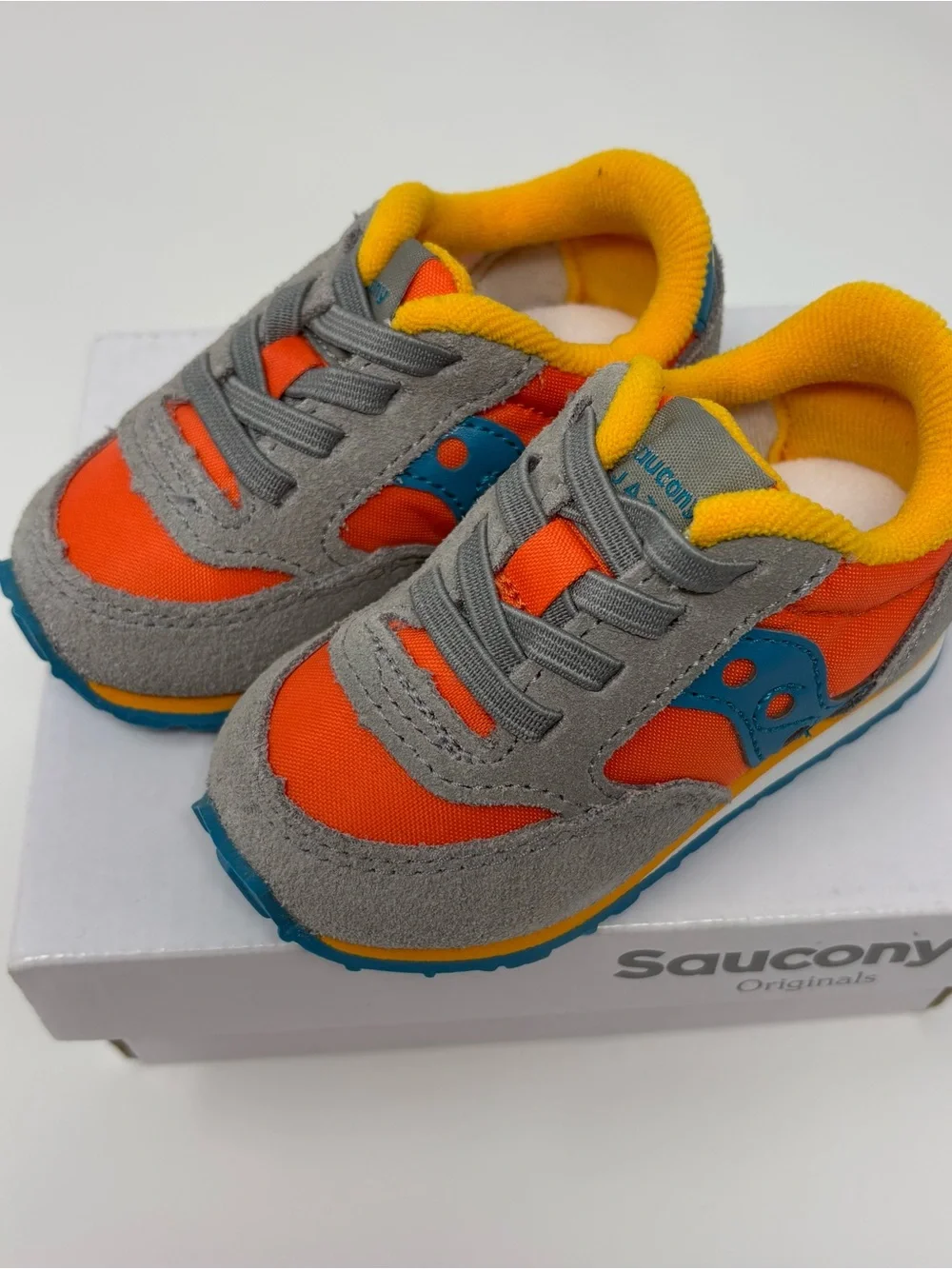 Saucony Baby Jazz lace-up Kids' Orange & Gray Retro Runner